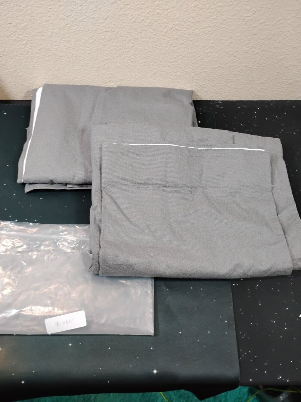 Set of 2 Grey Blackout Curtain Panels 96 x 66 Inches Lined Window Drapes Gray